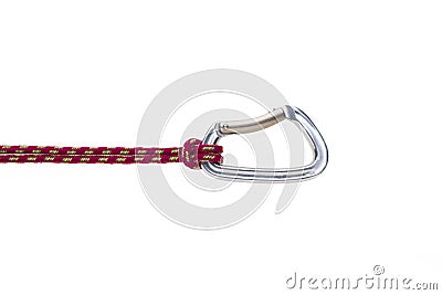 Carabiner With Rope Stock Photo