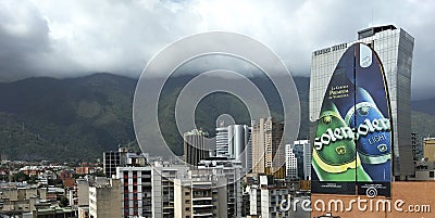 Caracas city skyline view from Francisco de Miranda Avenue in Chacao municipality Editorial Stock Photo