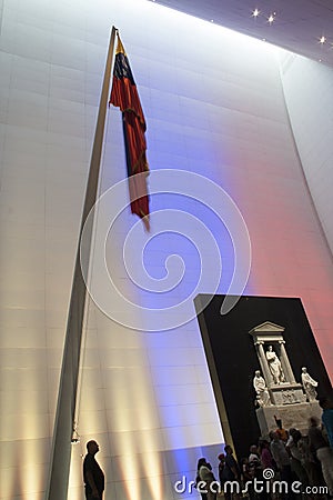 Caracas, Venezuela. Amazing view of Inside of National Pantheon and some people Editorial Stock Photo