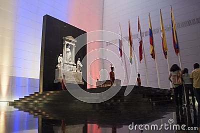 Caracas, Venezuela. Amazing view of Inside of National Pantheon and some people Editorial Stock Photo