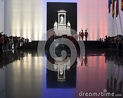 Caracas, Venezuela. Amazing view of Inside of National Pantheon and some people Editorial Stock Photo