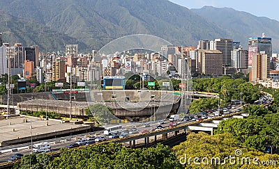 Panorama of Caracas city, Venezuela Editorial Stock Photo