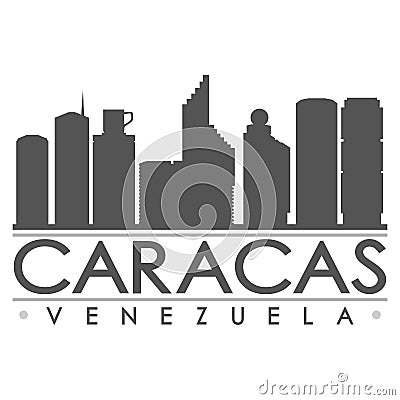 Caracas Venezuela Skyline Silhouette Design City Vector Art Famous Buildings. Vector Illustration