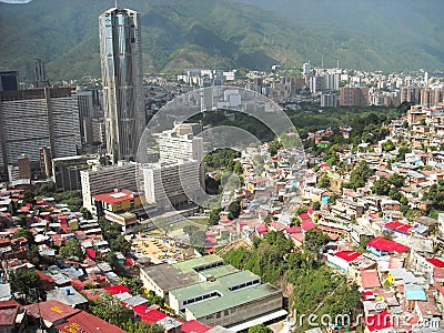 Caracas, Venezuela. View of colored houses in slum in San Agustin neighborhood Editorial Stock Photo