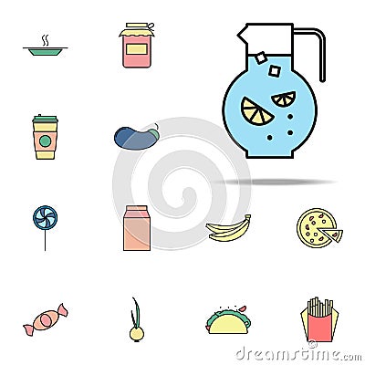 carafe of lemonade colored icon. food icons universal set for web and mobile Stock Photo