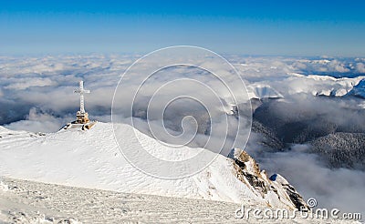 Caraiman Heroes Cross Monument Stock Photo