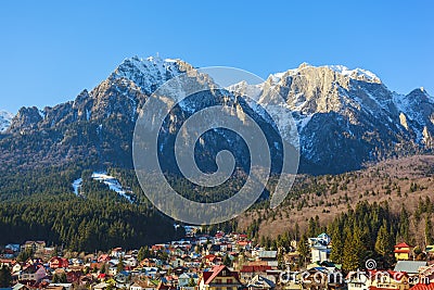 Caraiman Mountain Cross, in Bucegi Mountains, Romania Stock Photo