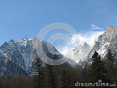 Caraiman Peak Romania Stock Photo