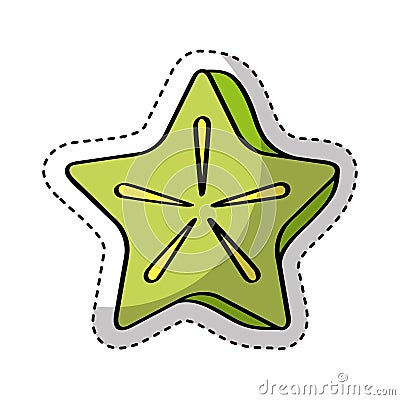 Carambola fresh fruit drawing icon Vector Illustration