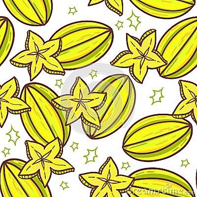 Carambola pattern Vector Illustration