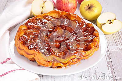 Caramel apple pie Stock Photo