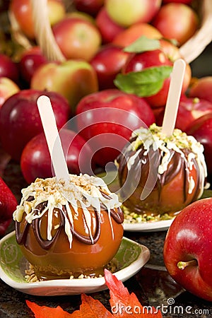 Caramel apples Stock Photo