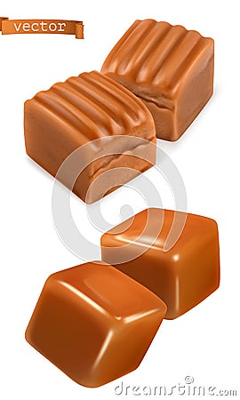 Caramel candies 3d vector Vector Illustration