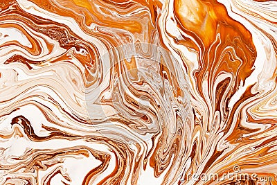 Caramel, cream dynamic and fluid raster texture. Abstract acrylic paints mixture color background. Stock Photo