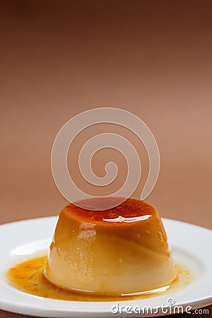 Caramel custard Stock Photo