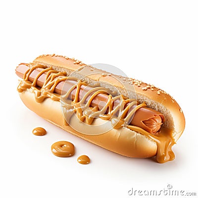 Caramel-dipped Hot Dog: A Unique Twist On A Classic Snack Stock Photo