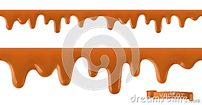 Caramel flows. Seamless pattern. 3d vector Vector Illustration