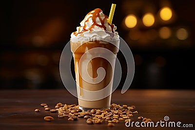 caramel frappuccino coffee beverage Stock Photo