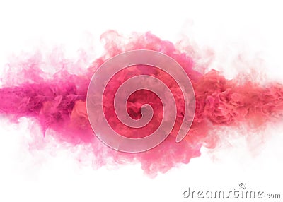Caramel pink color smoking clouds. 3D render abstract background Stock Photo