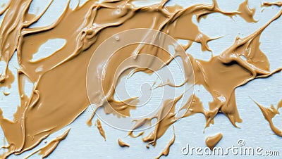 Smooth Caramel Art: Abstract Swirls on Light Background, generative ai Stock Photo