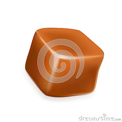 Caramel Toffee Candy Delicious Sugary Cube Vector Vector Illustration