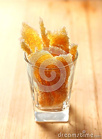 Caramelized stem ginger Stock Photo