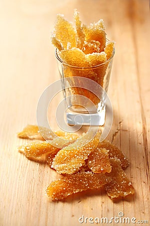 Caramelized stem ginger Stock Photo