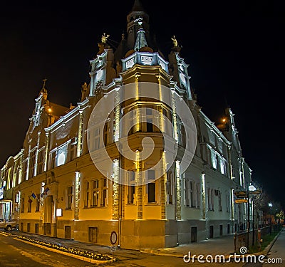 Building with night lighting Editorial Stock Photo
