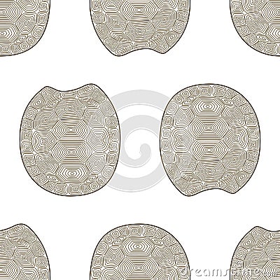 Carapace turtle Zen Tangle seamless pattern. Coloring book wildlife animal. Wallpaper shell tortoise. Vector Illustration