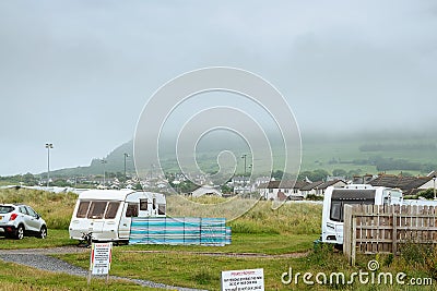 Caravan and camping park in Strandhill, Sligo, Ireland Editorial Stock Photo