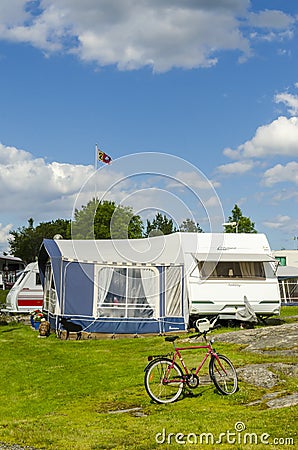 Caravan holiday Sweden Editorial Stock Photo