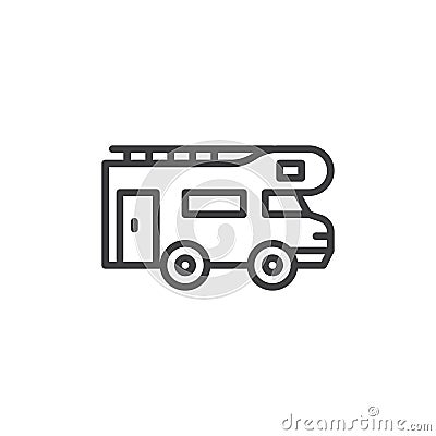 Caravan trailer line icon Vector Illustration