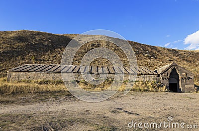 Caravanserai on Selim pass in the mountains Stock Photo