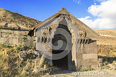 Caravanserai on Selim pass in the mountains Stock Photo