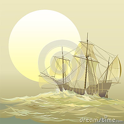 Caravel Vector Illustration