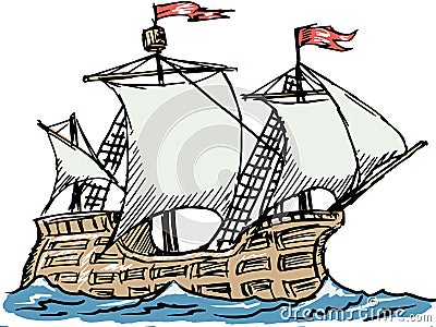 Caravel Vector Illustration