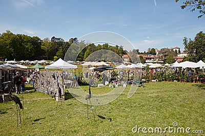 Wrought iron animals sculptures in spring during Tre Giorni per il Giardino fair at Masino Editorial Stock Photo