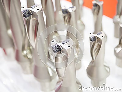 Carbide cutting tool for cutting precision part Stock Photo