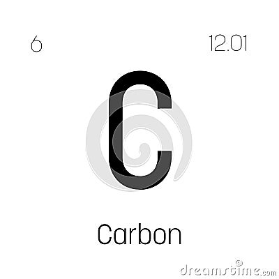 Carbon, C, periodic table element Stock Photo