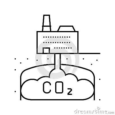 carbon capture environmental line icon vector illustration Cartoon Illustration