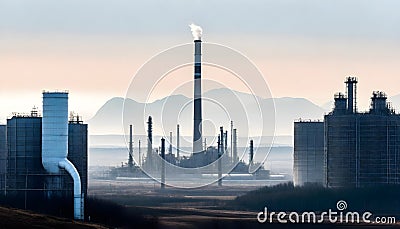 A carbon capture and storage CCS facility capturing CO2 emissions from industrial processes Stock Photo