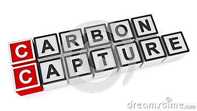 Carbon capture word block on white Stock Photo