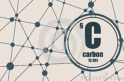 Carbon chemical element. Vector Illustration