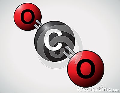 Carbon dioxide atoms Vector Illustration