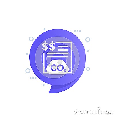 carbon dioxide emissions cost vector icon Vector Illustration