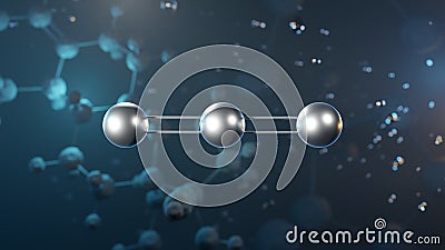 carbon disulfide molecular structure, 3d model molecule, building block, structural chemical formula view from a microscope Stock Photo