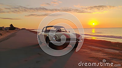 Nature's serenity juxtaposes with supercars' speed, harmonizing power with tranquil landscapes Stock Photo