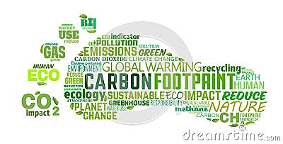 Carbon footprint. Ecology, global warming symbol. Editable vector illustration Vector Illustration
