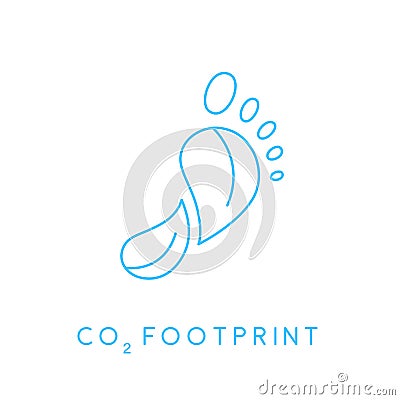 Carbon footprint icon with linear footprint leaves icon Vector Illustration