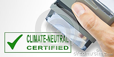 Carbon Management Planning - Towards the Carbon Neutrality and CO2 Net-Zero Emission - Climate Neutral certification concept Stock Photo
